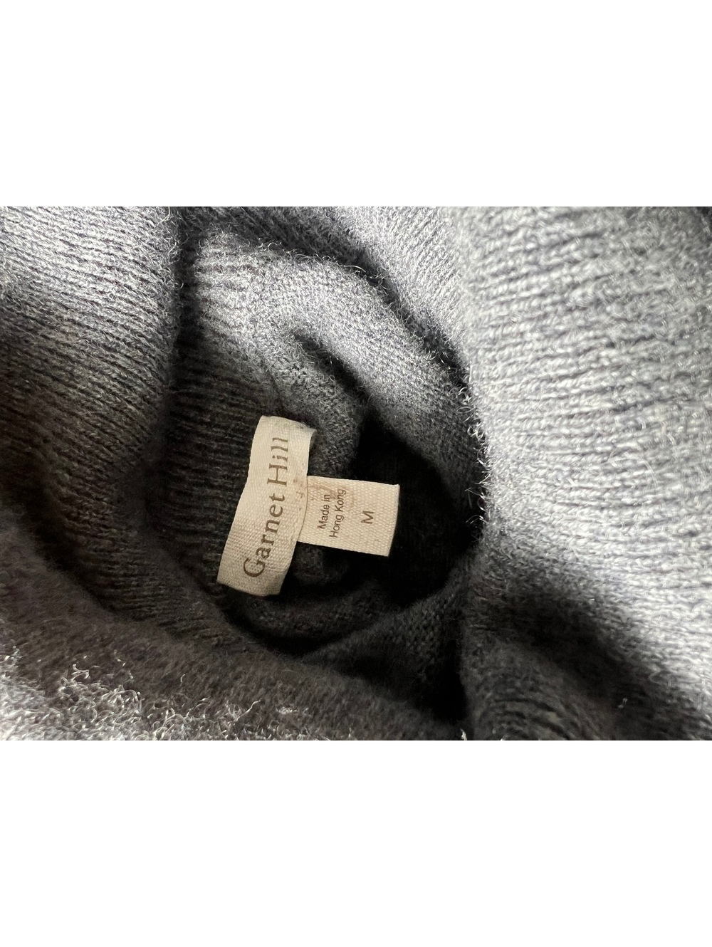 Garnet Hill Gray Wool Cashmere Turtleneck Elevated Ski Tunic Sweater-Size Medium - Picture 6 of 9